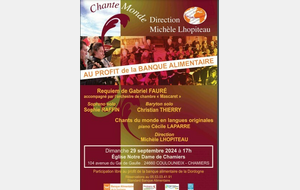 Banque alimentaire de la Dordogne : Concert de l'ensemble choral Chantemonde